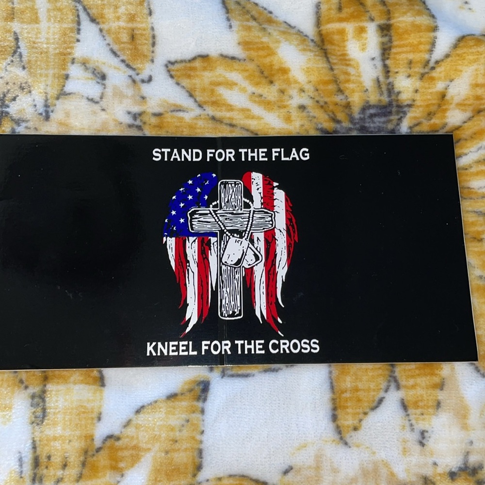 Stand For The Flag Kneel For The Cross Vinyl Decal